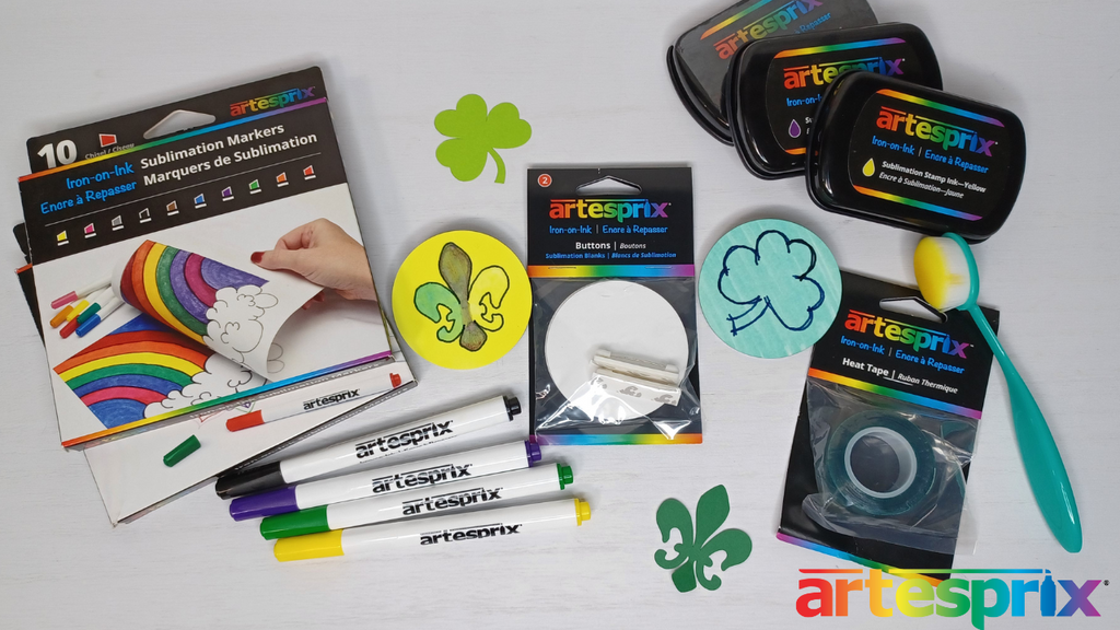 sublimation button with artesprix Iron-on-ink