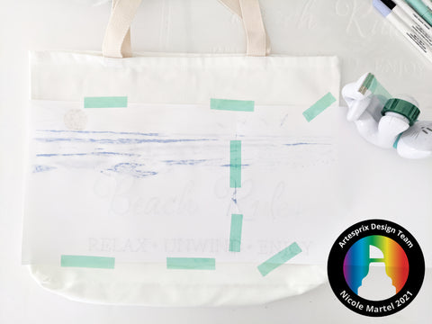 sublimation beach tote bag with Artesprix iron-on-ink markers 