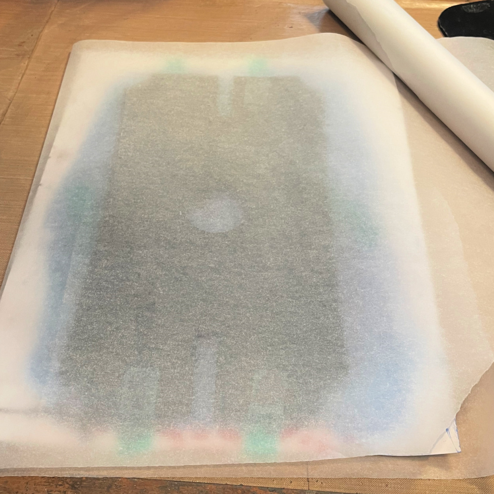 sublimation project with protective paper before transfer