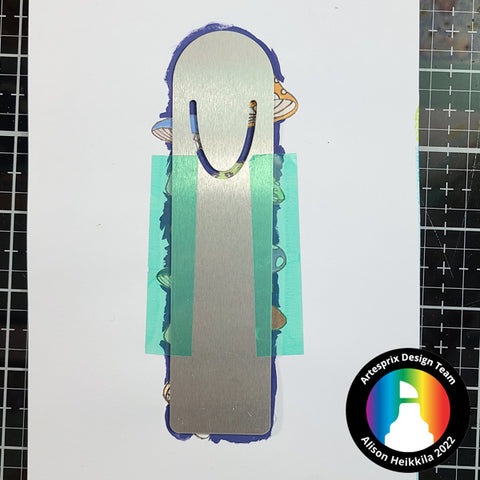 sublimation bookmark secured to artesprix paint design 