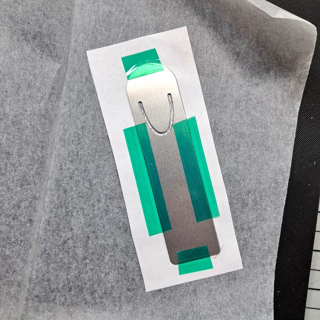 secured sublimation bookmark with heat tape 