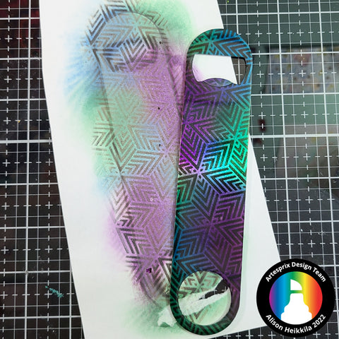 before and after of sublimation bottle opener with artesprix iron-on-ink 