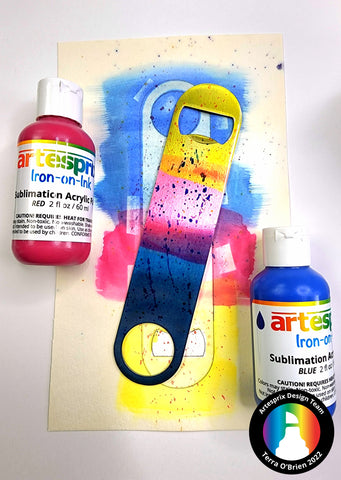 artesprix sublimation acrylic paint bottle opener project 
