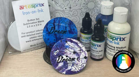 sublimation button with artesprix iron-on-ink