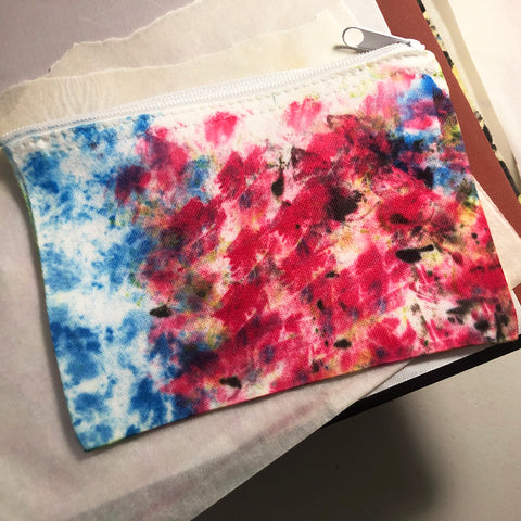 sublimation paint design on polyester canvas zip case