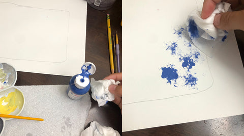 sublimation acrylic paint design with blue artesprix paint 