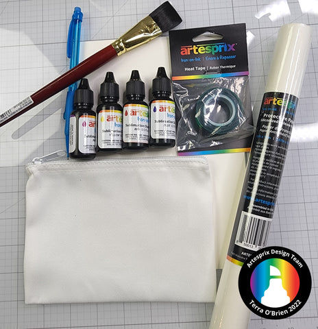 artesprix sublimation stamp ink refills polyester zip case heat tape 