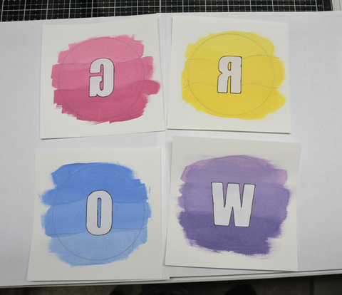 sublimation paint project with masking letters