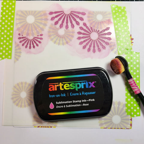 pink sublimation stamp pad ink with stencil 