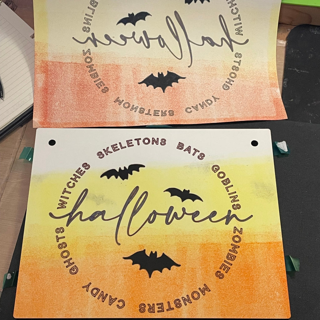 before and after artesprix halloween sign