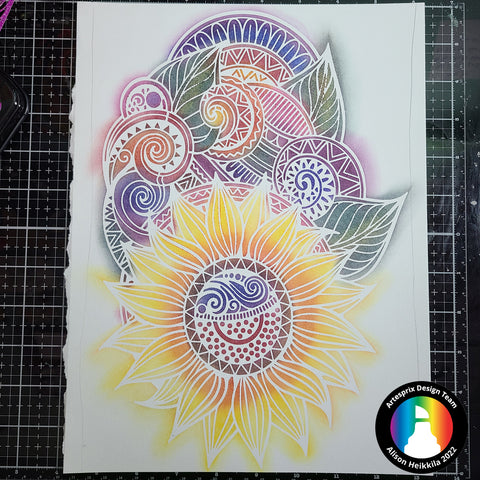 completed artesprix sublimation stamp pad design before transfer 