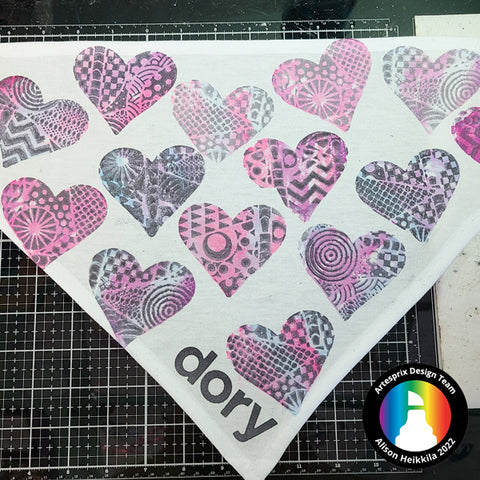 sublimation transfer with markers and stamp pad on pet bandana 