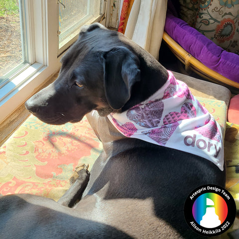 dog bandana with Artesprix Sublimation Markers and stamp pad 