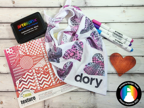 sublimation pet bandana with artesprix markers and stamp pad 