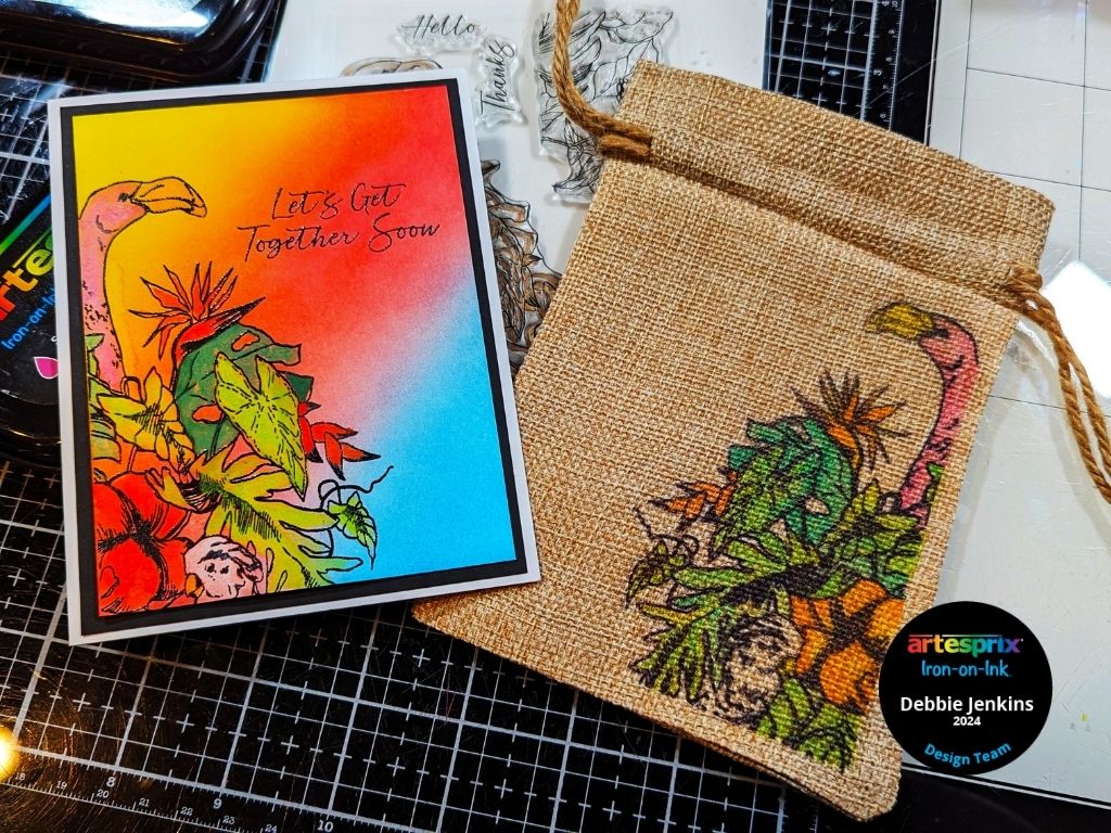 artesprix drawstring bag with stamp ink