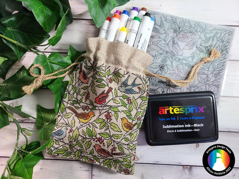 sublimation drawstring bag with Artesprix iron-on-ink