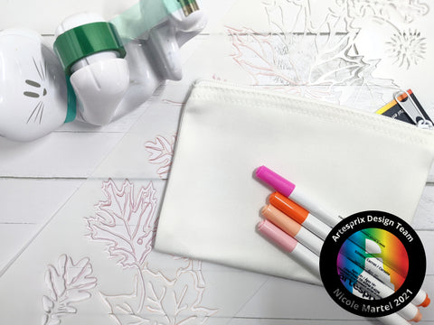 Sublimation Polyester Zip Case with Artesprix Sublimation Markers 