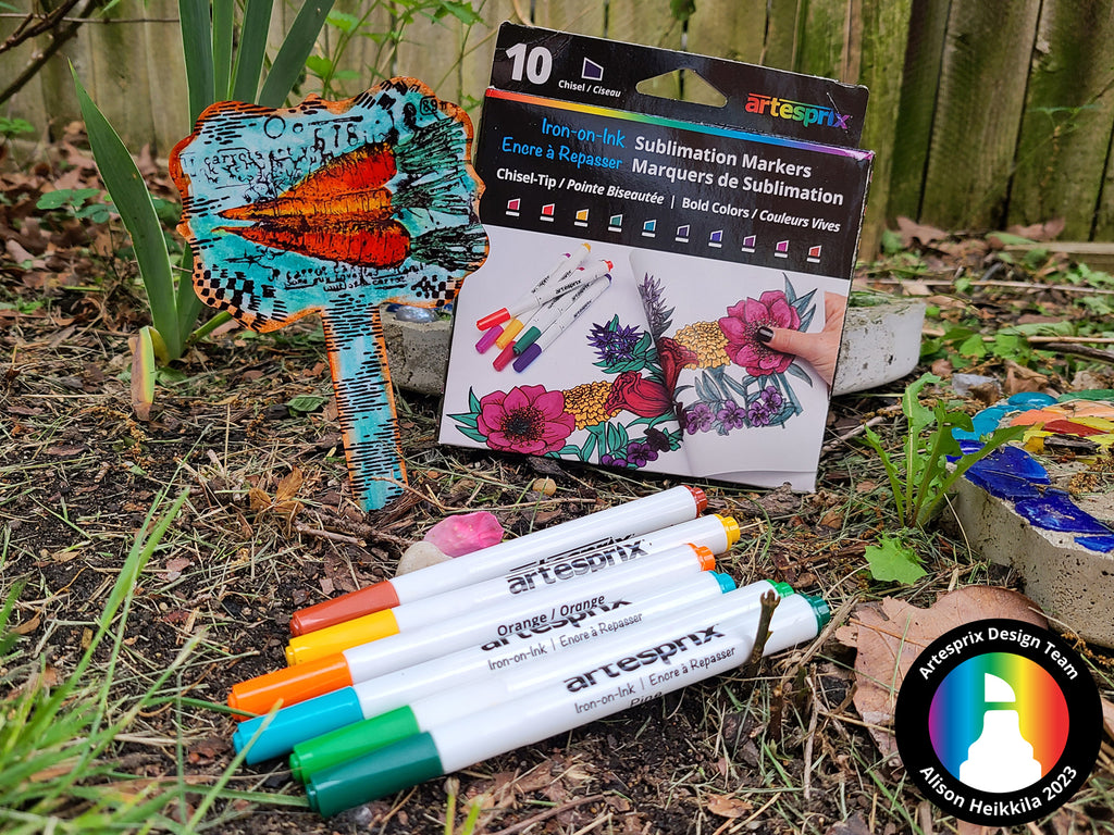 artesprix garden stake with stamp pads and markers