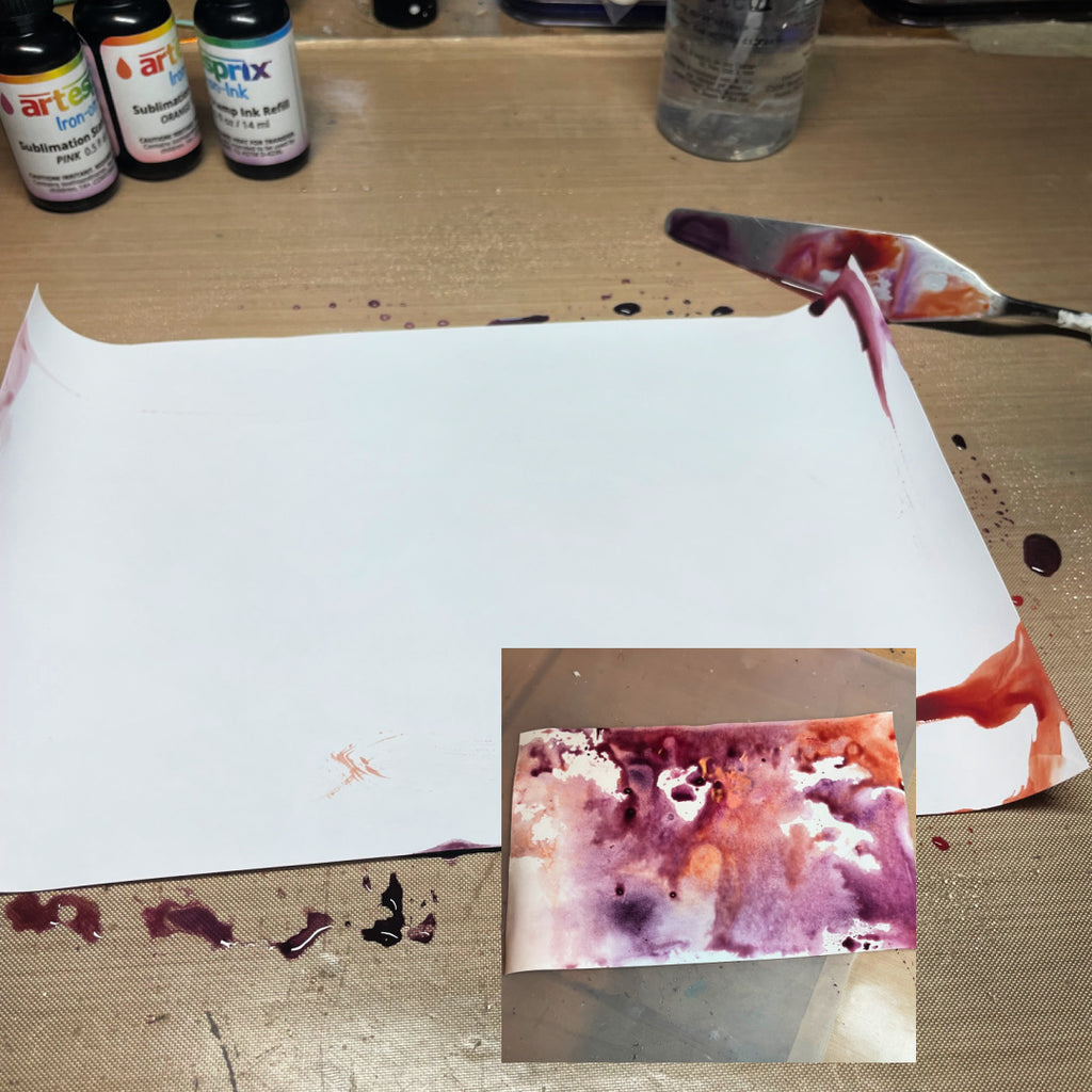 watercolor affect with artesprix iron-on-ink