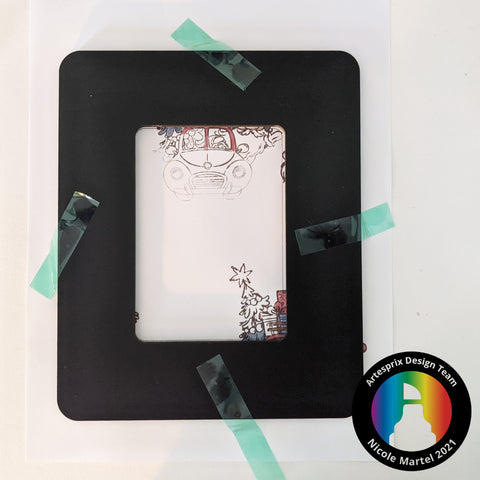secured sublimation picture frame with heat resistant tape