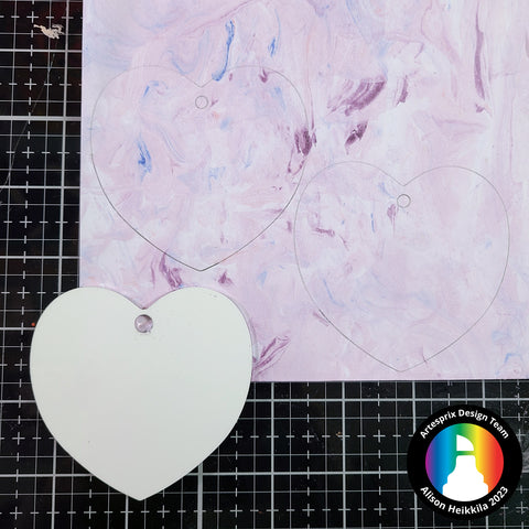 heart ornament template for sublimation