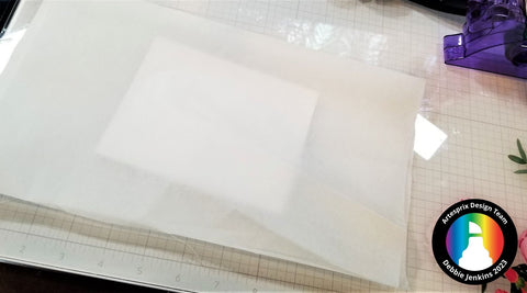 sublimation project with protective paper before transfer 