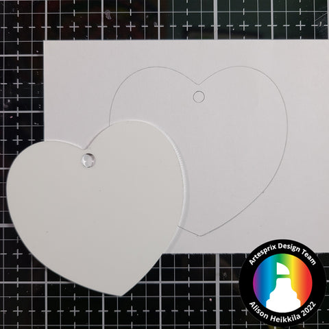 pencil template for Artesprix sublimation craft heart ornament 