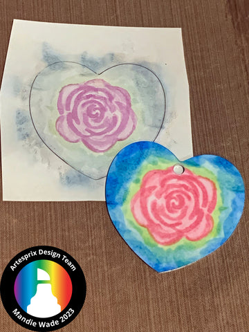 before and after sublimation heart ornament with artesprix 