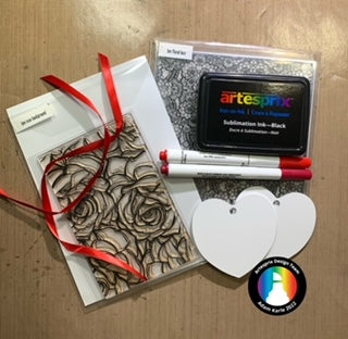 sublimation stamp pad, sublimation markers, sublimation heart ornament , rose stamps 