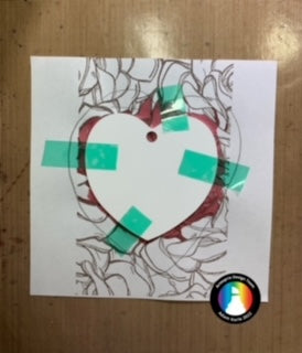 heart ornament before sublimation transfer 