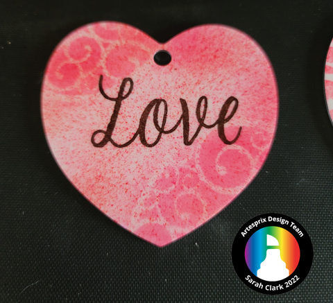 sublimation heart ornament with we r memory keepers airbrush with sublimation markers 