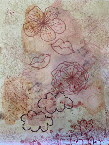 Floral Design on Copy Paper using Iron-on-Ink