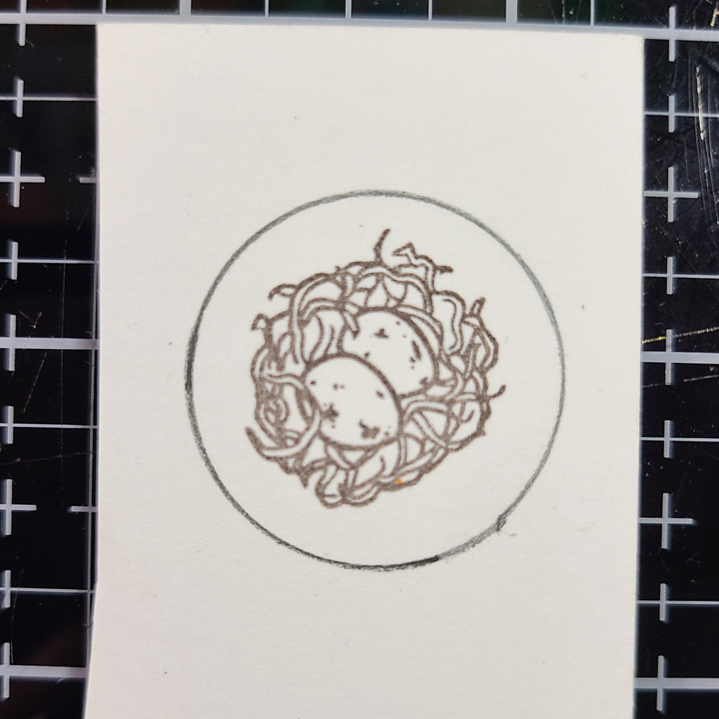 stamped design with artesprix ink in template