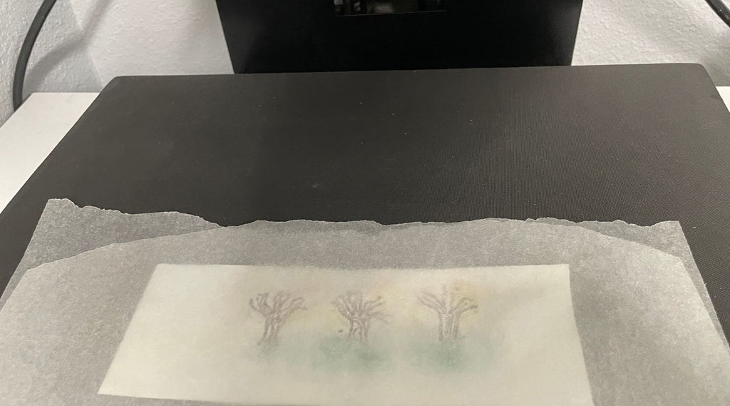 sublimation project with protective paper before transfer 