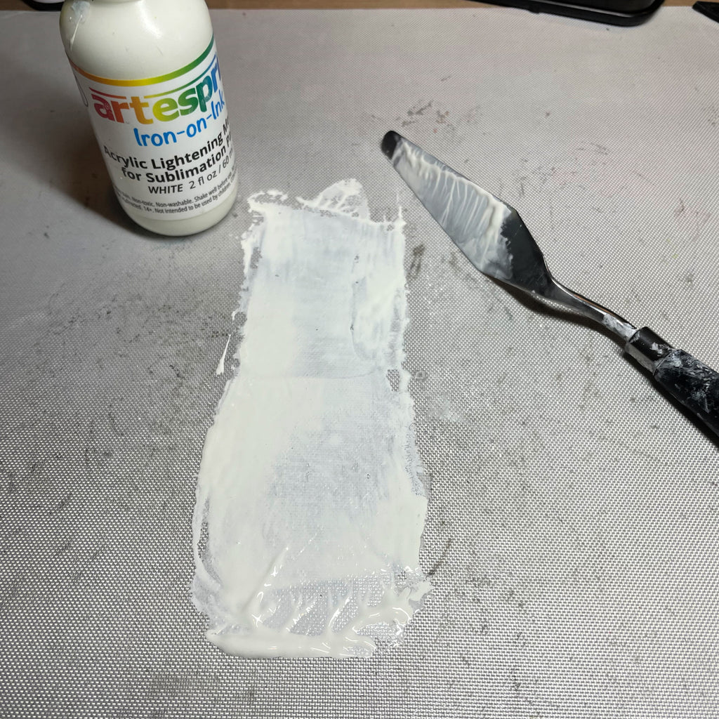 white acrylic paint on non-porous surface