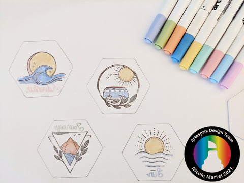 Sublimation Markers Colored Summertime Magnet Designs 