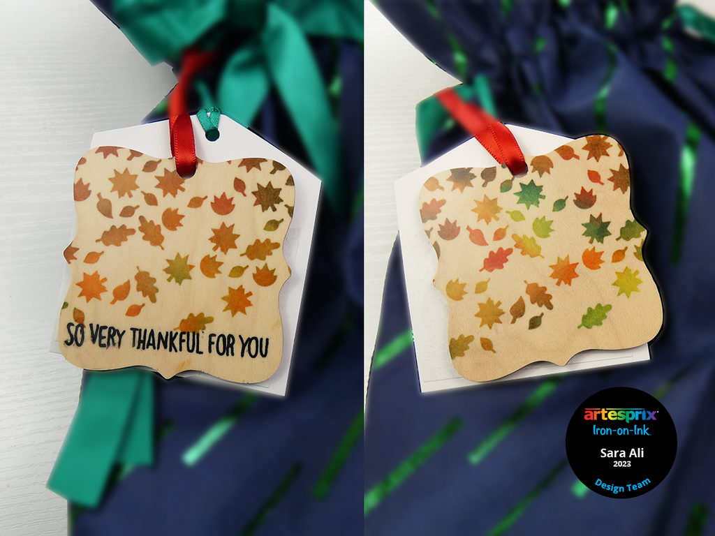 sublimation maple ornament with artesprix stamp pads