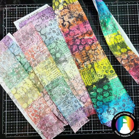 sublimation polyester necktie with artesprix stamp pad design