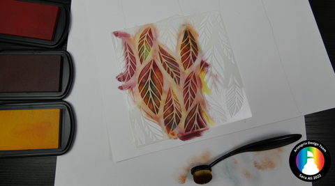 stamp anniething leaf stencil artesprix sublimation ink pads with blending brush