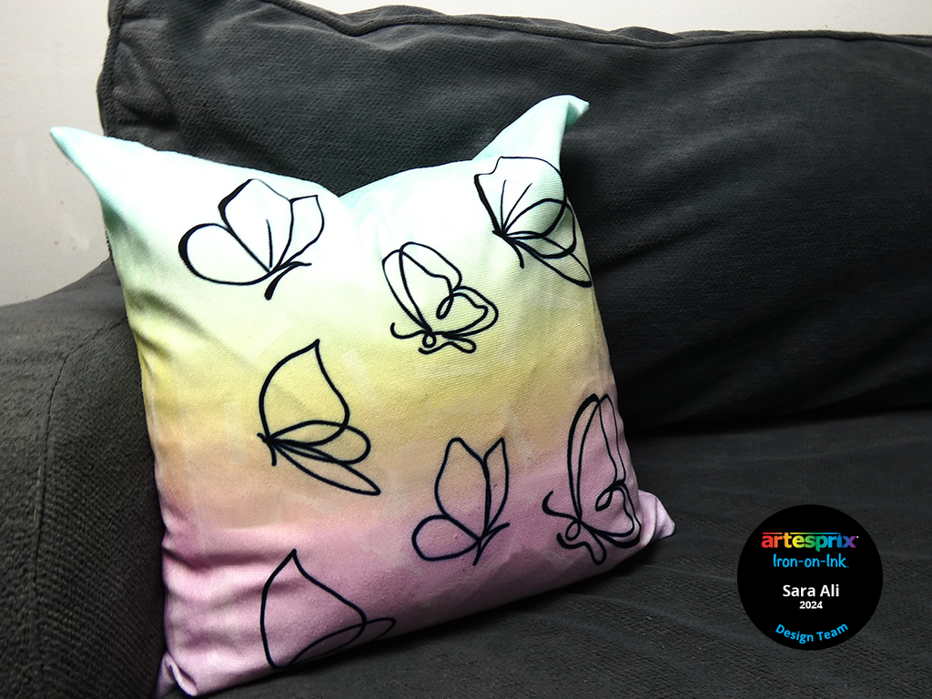 sublimation ombre pillow case with Artesprix iron-on-ink