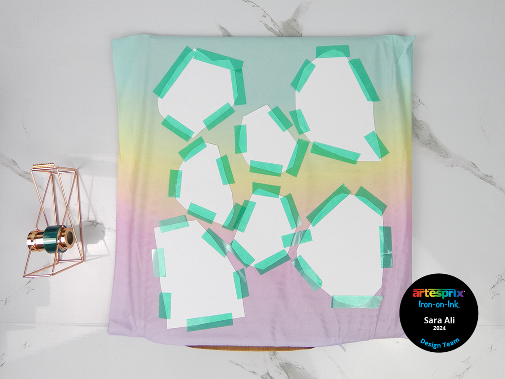 secured sublimation marker design to ombre pillow case