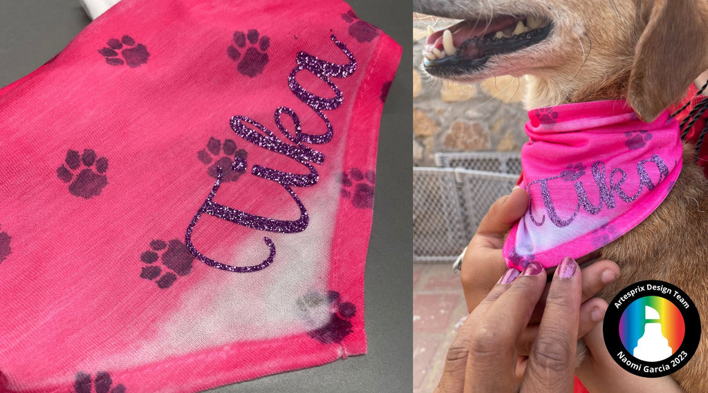 sublimation pet bandana project with artesprix paint and HTV