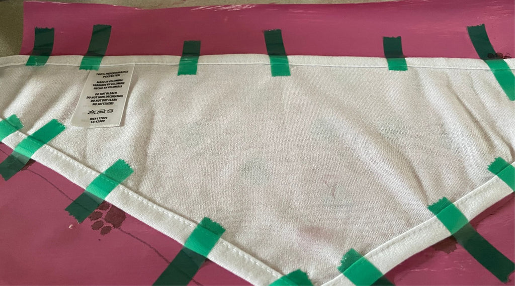 pet bandana secured to sublimation transfer 