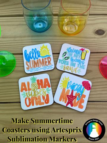 Sublimation Summertime DIY Coasters 