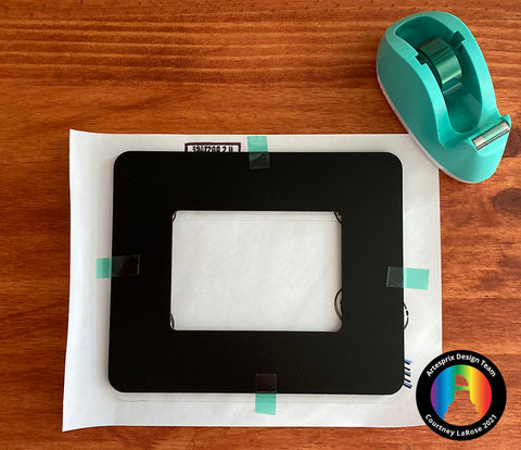 Tape down Artesprix Picture Frame to copy paper