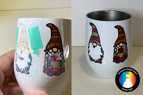 Sublimation Gnome DIY wine tumbler with Sublimation markers 