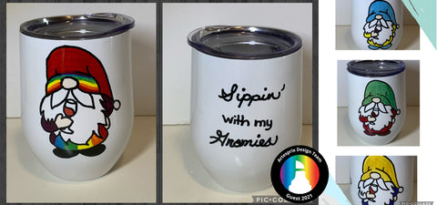 Sublimation Gnome DIY Wine tumbler with Sublimation Craft supplies 