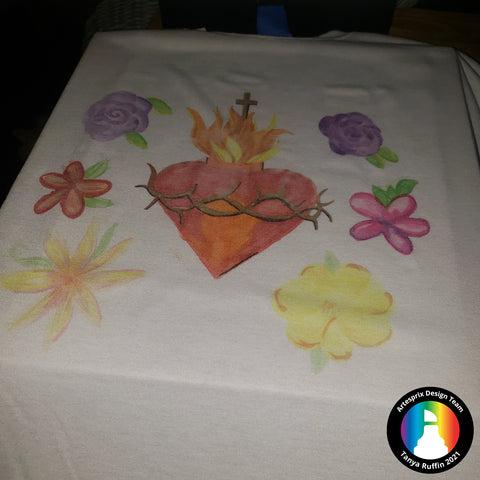 finished sublimation watercolor shirt floral design