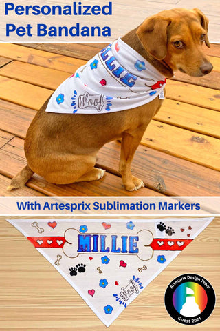 Personalized Pet Bandana made with Artesprix Sublimation Products