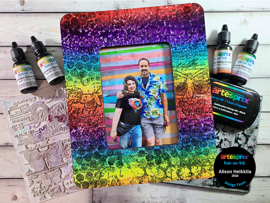 sublimation rainbow picture frame with artesprix iron-on-ink